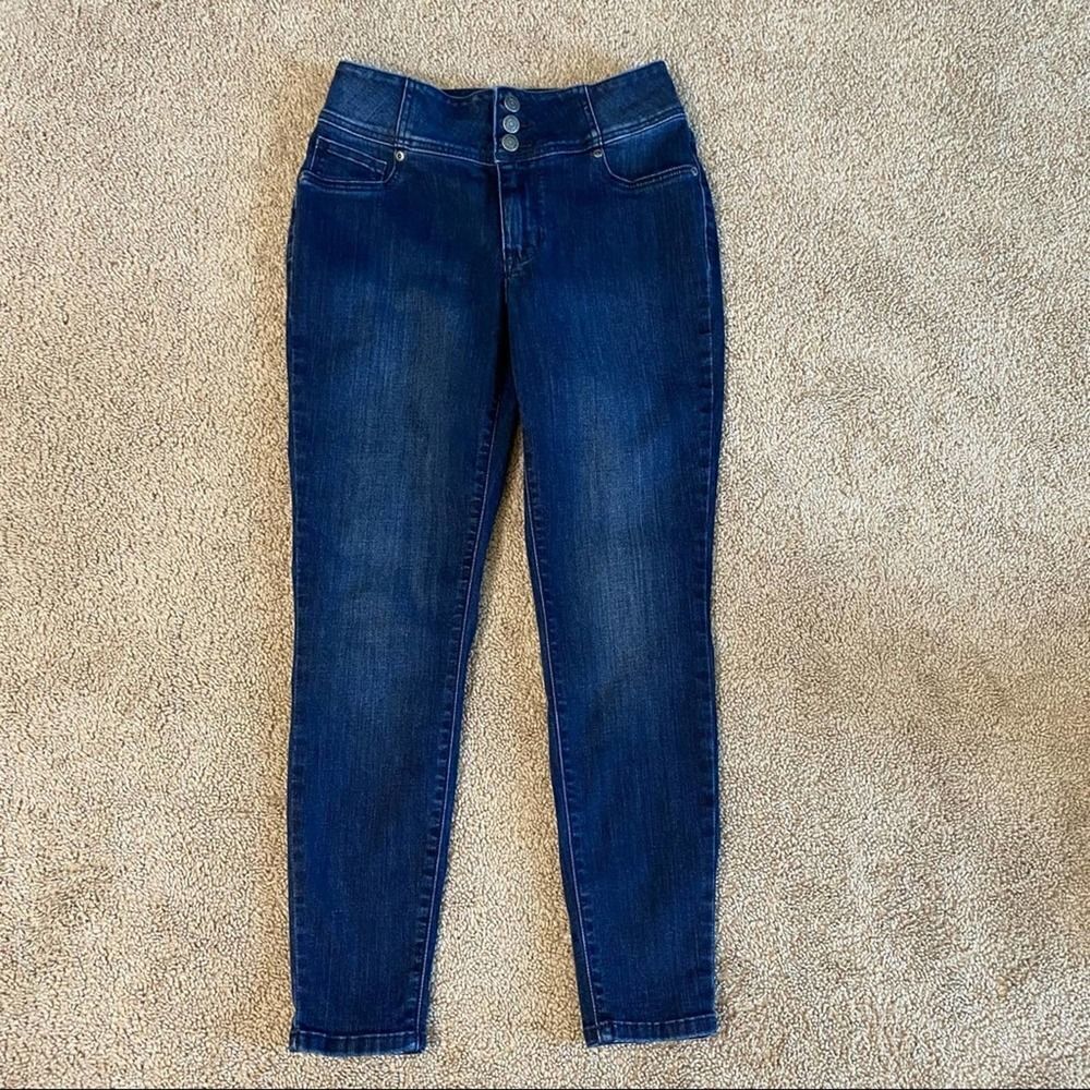 𝅺maurices High Rise Skinny Jeggings Dark Wash Stretch Denim Blue Jeans 26